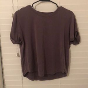 purple shirt